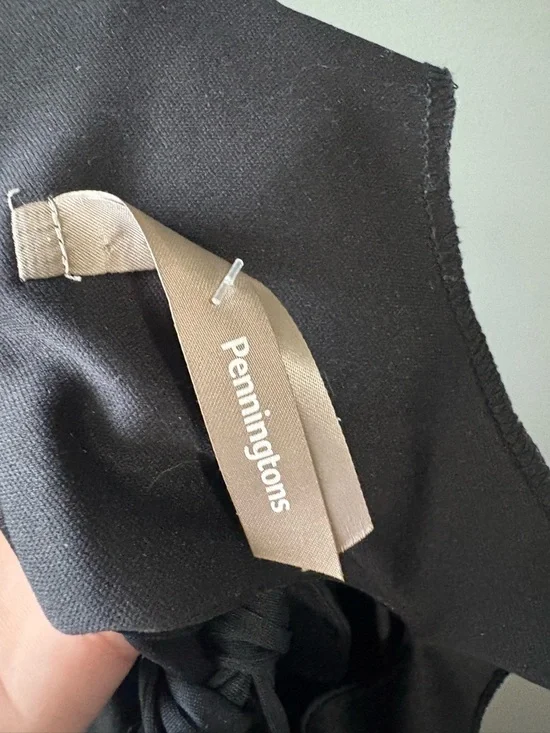 Penningtons Plus Size 3X Black Pink Ombre Dress Sleeveless Stretch Midi - Picture 7 of 8